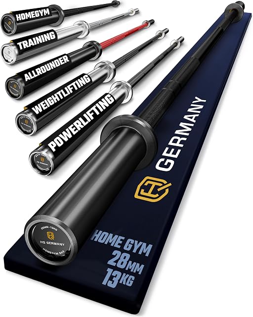 Bilanciere olimpico HQ Germany nero in cromo duro da 170 cm con manicotti da 50 mm