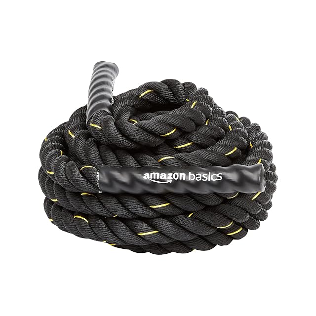 Corda ondulatoria nera Amazon Basics, 12 m per 3,8 cm, avvolta