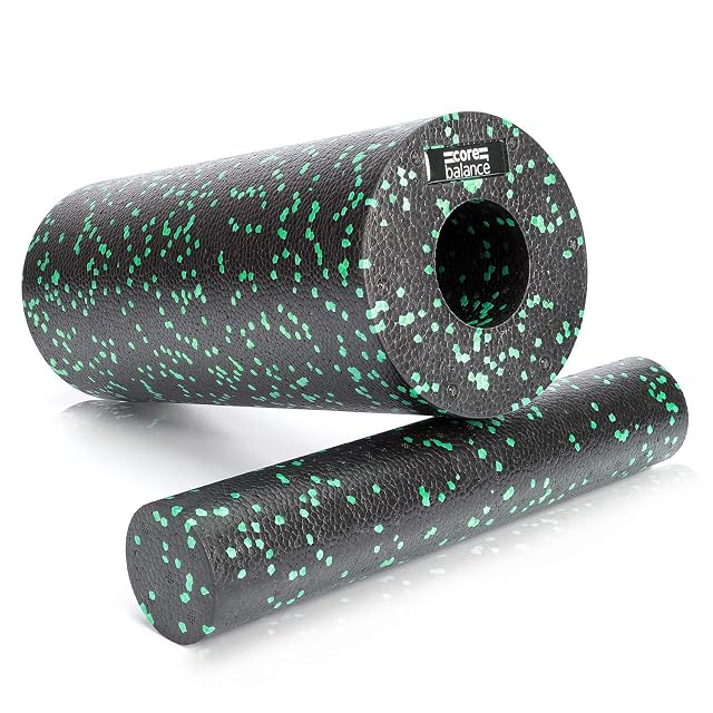Foam roller Core Balance 2 in 1 con accanto la propria anima interna removibile