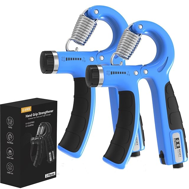 Coppia di gripper da mano regolabili U-VKK blu con contatori