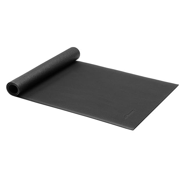 Grande tappeto per attrezzi Amazon Basics nero in PVC ad alta densità