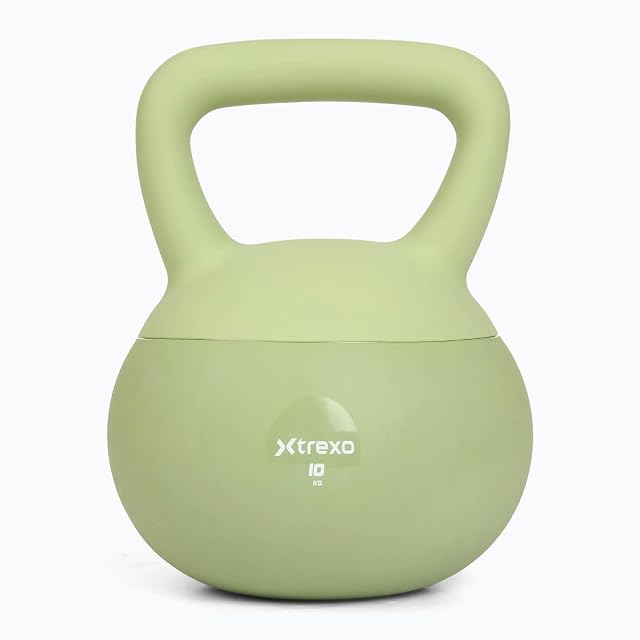 Kettlebell XTREXO dal guscio morbido riempita di sabbia con impugnatura larga e liscia
