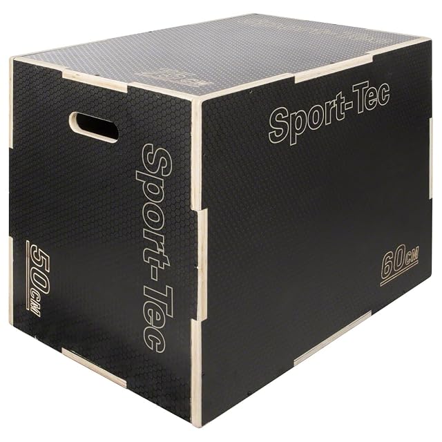 Cassa da salto in legno Sport-Tec 3 in 1, 75 per 60 per 50 cm