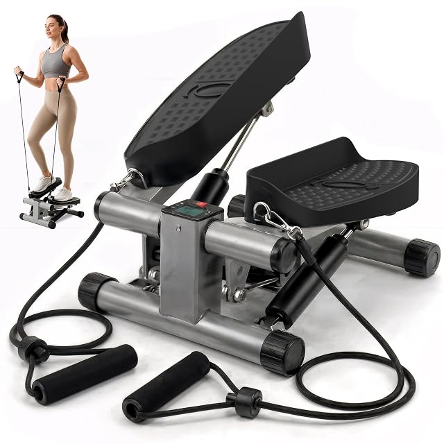 Mini stepper Niceday con elastici di resistenza e monitor LCD