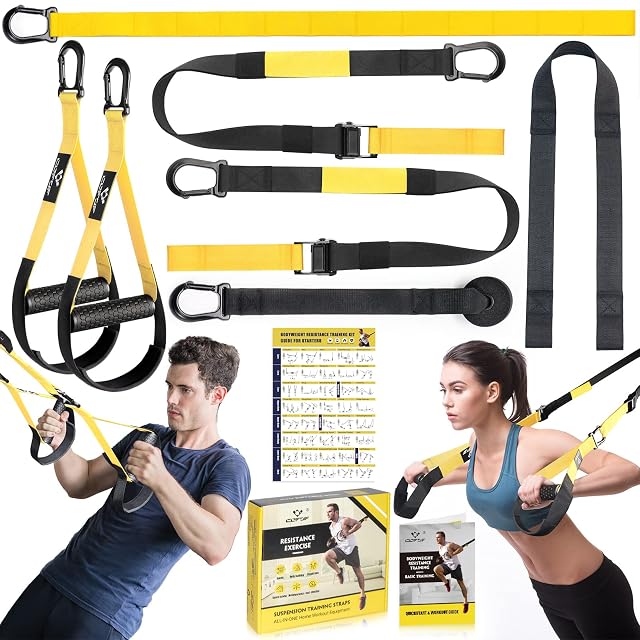 Kit sling trainer COFOF con anello di bloccaggio di sicurezza, maniglie, staffe per i piedi e ancoraggio da porta