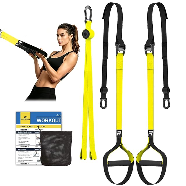 Sling trainer RHINOSPORT S6 giallo con fettuccia di poliestere e attacco combinato per i piedi