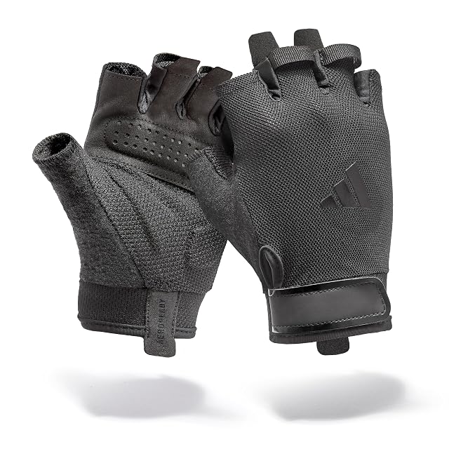 Guanti da allenamento adidas Essential neri con palmo effetto scamosciato
