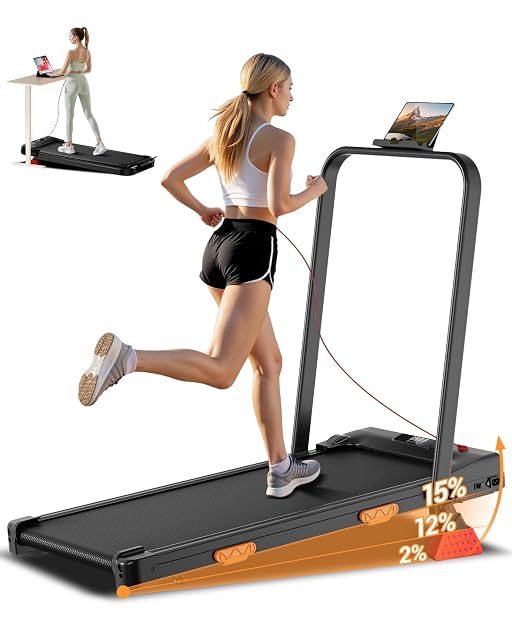 Tapis roulant pieghevole UMAY con inclinazione regolabile e display LCD