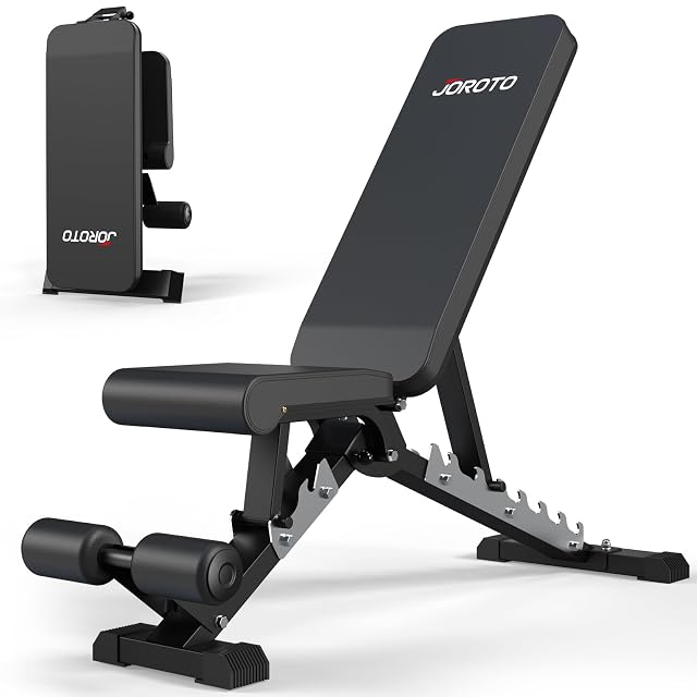 Panca pieghevole regolabile JOROTO MD60 nera con spessa imbottitura in pelle PU