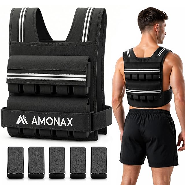 Gilet zavorrato Amonax con blocchi removibili, catarifrangenti e spalle imbottite