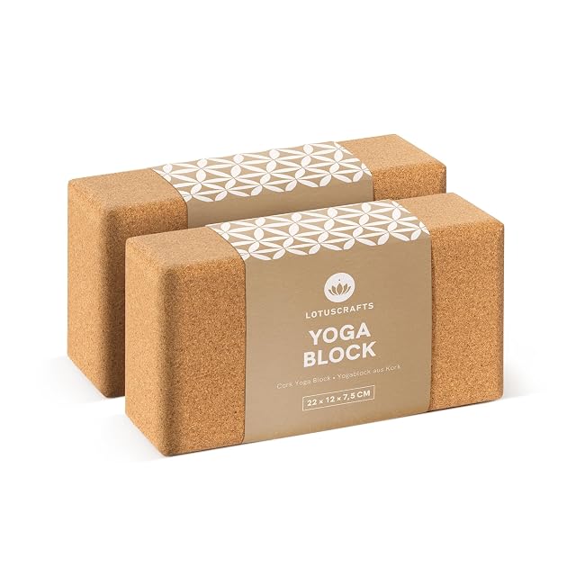 Due blocchi in sughero Lotuscrafts in fascette di carta decorata stampate 22 × 12 × 7,5 CM